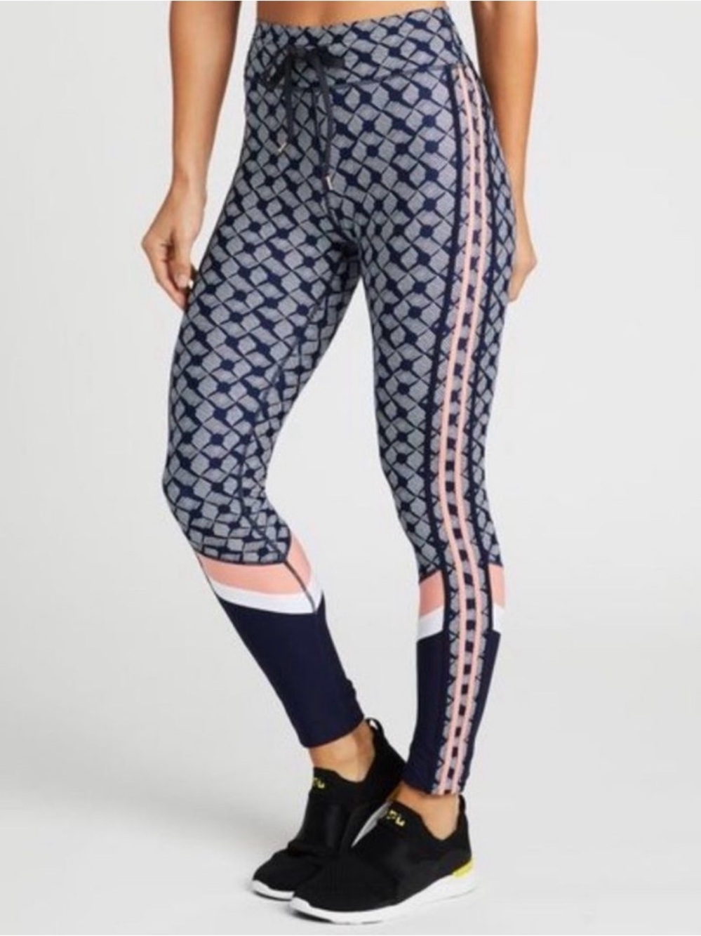 SoulCycle x The Upside Vintage Print Yoga Leggings | Size 10 | Navy & Pink